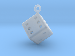 Hollow Dice Pendant in Clear Ultra Fine Detail Plastic