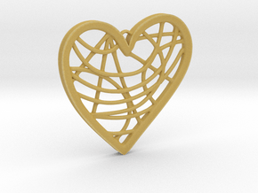 Heart pendant in Tan Fine Detail Plastic