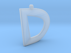 Distorted Letter D in Clear Ultra Fine Detail Plastic