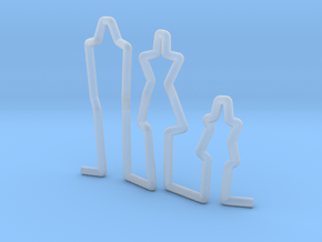 Family Couple + Daughter scale 1-100 in Clear Ultra Fine Detail Plastic