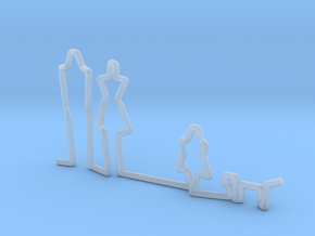 Family Couple + Daughter + Dog scale 1-100 in Clear Ultra Fine Detail Plastic