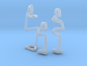 Family Couple + Kid scale 1-100 in Clear Ultra Fine Detail Plastic