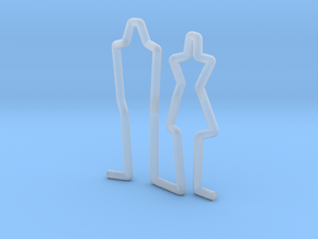 Family Couple scale 1-100 in Clear Ultra Fine Detail Plastic
