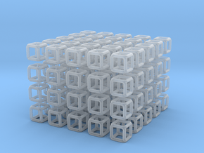 Little Cubes 100x scale 1-100  in Clear Ultra Fine Detail Plastic