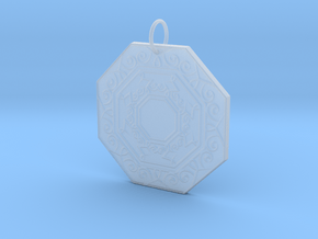 Ornate Octagon Pendant in Tan Fine Detail Plastic