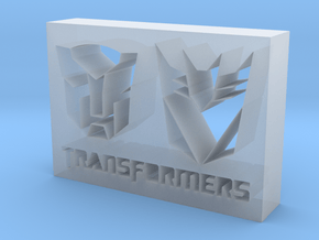 Transformers Logo in Clear Ultra Fine Detail Plastic