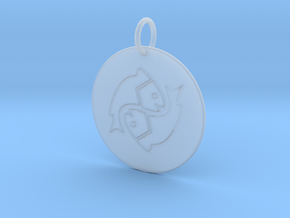 Pisces Keychain in Clear Ultra Fine Detail Plastic