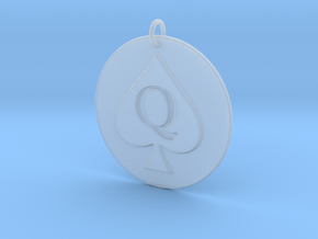 Queen of Spades Pendant in Clear Ultra Fine Detail Plastic