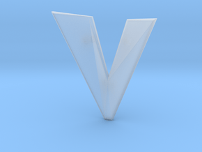 Distorted letter V in Tan Fine Detail Plastic