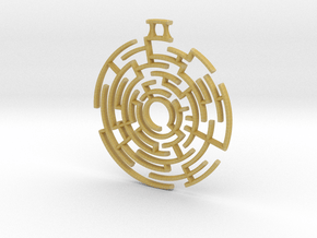Labyrinthine Pendant in Tan Fine Detail Plastic