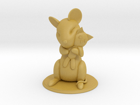 Mouse with Stuffed Cat in Tan Fine Detail Plastic