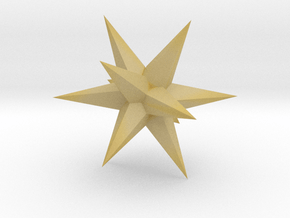 Star - Stellated Dodecahedron in Tan Fine Detail Plastic