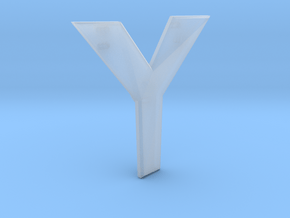 Distorted letter Y in Clear Ultra Fine Detail Plastic