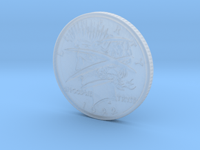 Two Faced Silver Dollar with scars - Smooth in Clear Ultra Fine Detail Plastic