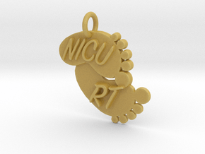 NICU RT Foot Print Keychain in Tan Fine Detail Plastic