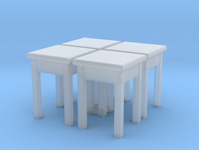 H0 Kitchen Stool 01 4 pcs. 1:87 in Clear Ultra Fine Detail Plastic