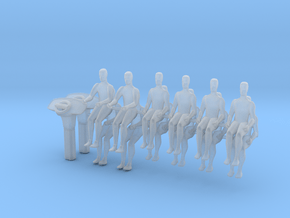 12x Seated person, scale 1:43 in Clear Ultra Fine Detail Plastic