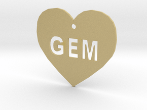 Heart Name Tag Extra Large (3") in Tan Fine Detail Plastic