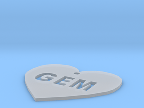 Heart Name Tag Extra Large (3") in Clear Ultra Fine Detail Plastic