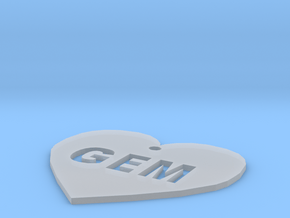 Heart Name Tag Large (2.5") in Clear Ultra Fine Detail Plastic
