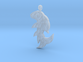 Shard Fish Pendant (inverted) in Clear Ultra Fine Detail Plastic
