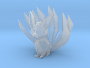 Low-poly Nine-Tailed Fox in Clear Ultra Fine Detail Plastic