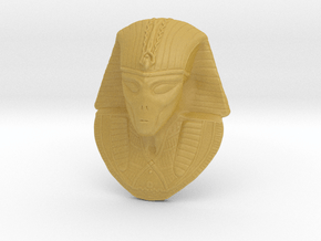 Alien Gray Egyptian Pharaoh Head Pendant 1.5" 38mm in Tan Fine Detail Plastic