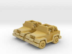 Jeep cars 18mm (2 pcs) in Tan Fine Detail Plastic