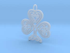 Celtic Shamrock Pendant Elegant Irish Charm in Tan Fine Detail Plastic