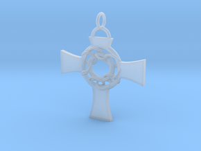 Celtic Circle Cross Pendant in Clear Ultra Fine Detail Plastic