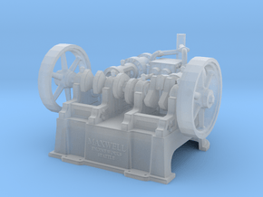 HO - S  Maxwell Horizontal 10" Twin Steam Engine in Clear Ultra Fine Detail Plastic