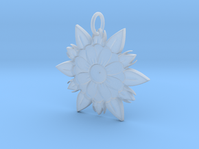 Elegant Chic Flower Pendant Charm in Clear Ultra Fine Detail Plastic