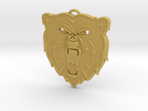 Angry Bear Cartoon Pendant Charm in Tan Fine Detail Plastic