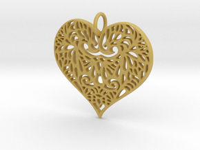 Beautiful Romantic Lace Heart Pendant Charm in Tan Fine Detail Plastic