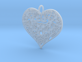 Beautiful Romantic Lace Heart Pendant Charm in Clear Ultra Fine Detail Plastic