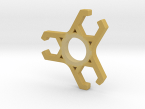 Skeletonized tri claw fidget spinner in Tan Fine Detail Plastic