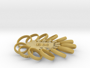 US size 3-9 ring sizer (elliptical) in Tan Fine Detail Plastic