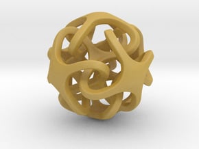 Interlocking Ball based on Cube in Tan Fine Detail Plastic