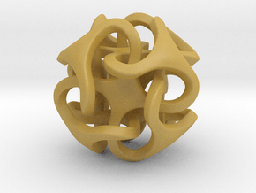 Interlocking Ball based on Octahedron in Tan Fine Detail Plastic