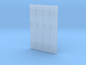 1/24 - Block of 4 Locker Fronts in Clear Ultra Fine Detail Plastic
