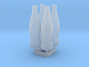 Soda Bottle 4x 20cl/6.7oz 28mm tall in Clear Ultra Fine Detail Plastic