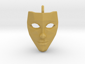 Mask Pendant in Tan Fine Detail Plastic