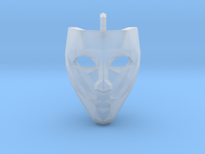 Mask Pendant in Clear Ultra Fine Detail Plastic