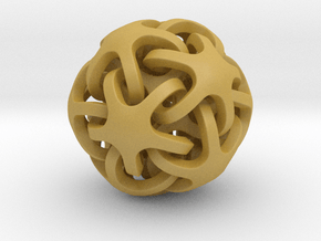 Interlocking Ball based on Dodecahedron in Tan Fine Detail Plastic