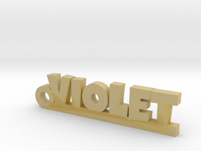 VIOLET Keychain Lucky in Tan Fine Detail Plastic
