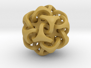 Interlocking Ball based on Icosahedron in Tan Fine Detail Plastic