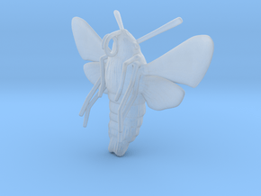 Hummingbird Hawk-Moth Pendant (solid version) in Clear Ultra Fine Detail Plastic