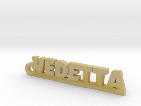 VEDETTA Keychain Lucky in Tan Fine Detail Plastic