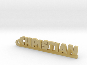 CHRISTIAN Keychain Lucky in Tan Fine Detail Plastic