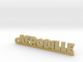 AFRODILLE Keychain Lucky in Tan Fine Detail Plastic